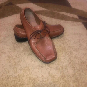 Hush puppies-brown lace up leather shoes